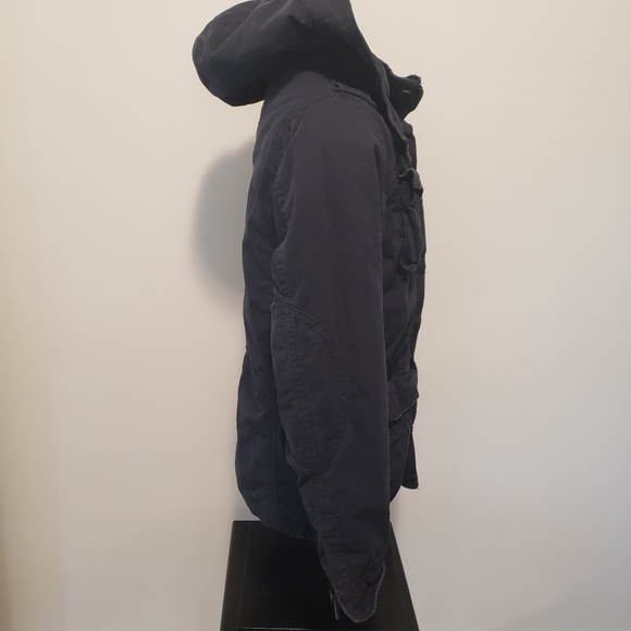 Vintage Abercrombie & Fitch Men's Hooded Military Style Jacket Size Medium Blue - Picture 7 of 16
